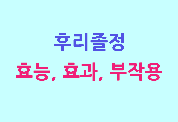 후리졸정 효능, 효과, 투여방법, 부작용 완전 해부하기