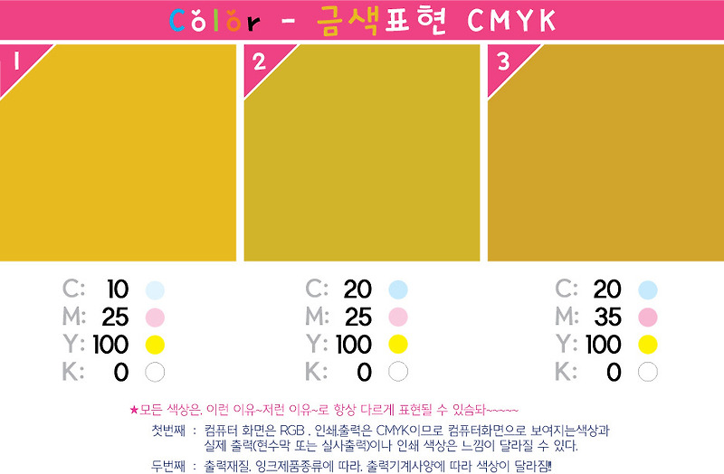 Color-금색표현 Cmyk