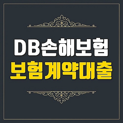 DB손해보험 보험계약대출 신청자격(이용대상) 및 금리,한도(+기간 및 유의사항)