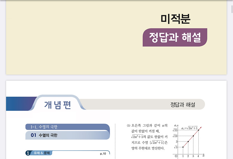 2019 개념 플러스 유형 고등 미적분 답지