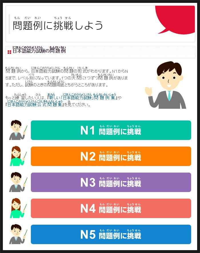 JLPT 지식창고 :: JLPT 문제(예) - 일본어능력시험 공식사이트 제공