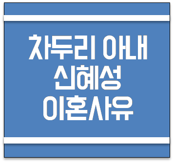 차두리 아내 신혜성 이혼 사유는? :: 행복을꿈꾸는청춘스토리