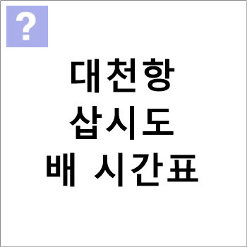 대천항-삽시도 배편 시간표,요금