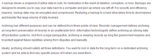 간단 명료한 백업과 아카이브의 차이! (difference between backup and archive)     2012. 12. 23.