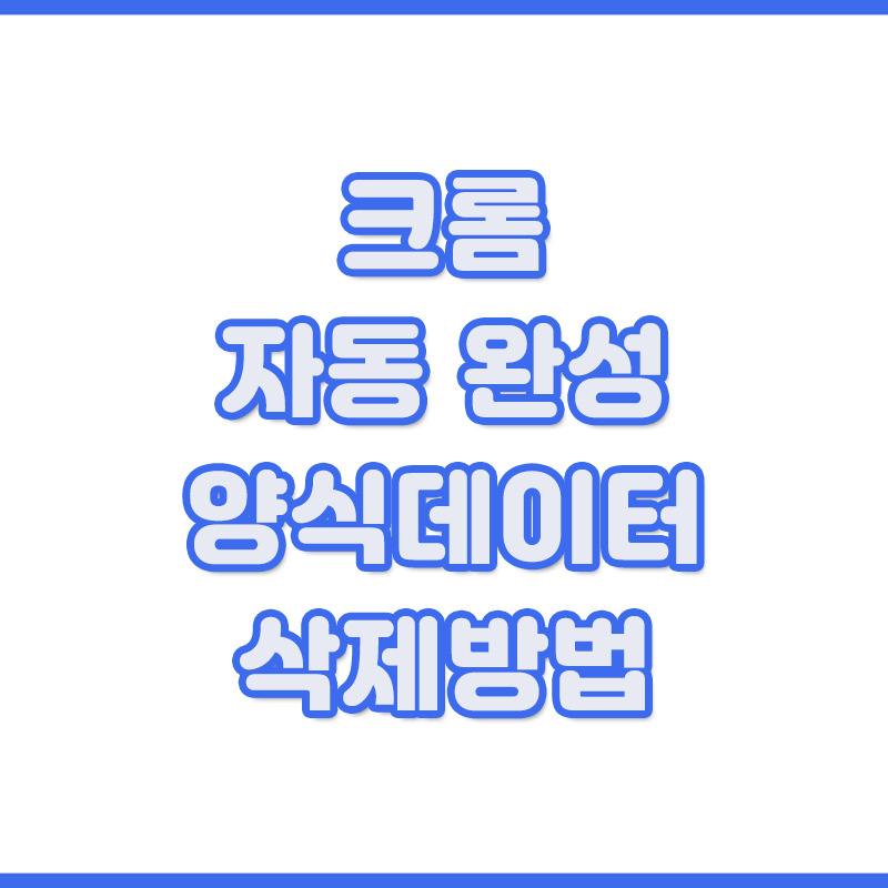 크롬 자동 완성 양식데이터 삭제방법