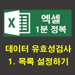 [1분 엑셀]데이터 유효성검사로 목록만들기