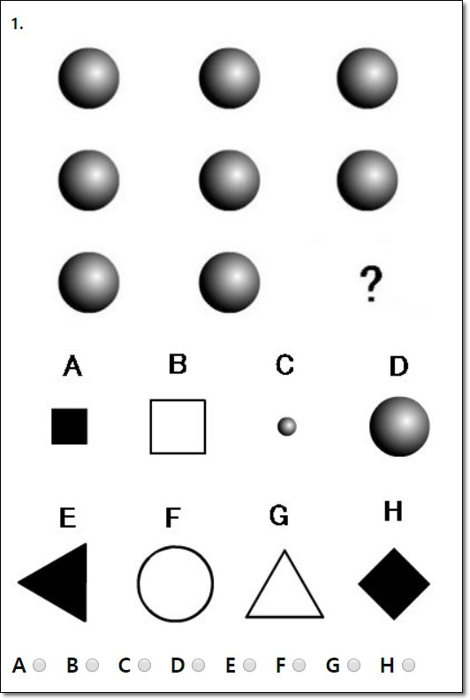 오태헌 블로그 :: 아이큐 테스트 (레이븐스 매트릭스 테스트, iq test)