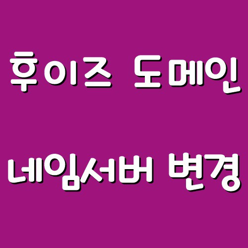 후이즈 도메인 네임서버 변경방법 : 두근두근