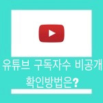 유튜브 구독자수 비공개 구독자수 보는 방법 알아보기