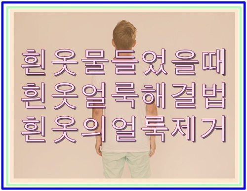 흰옷 물들었을때 해결방법 흰옷 얼룩제거 완벽정리