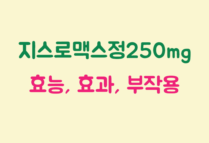 지스로맥스정250mg 효과, 효능, 부작용 궁금하실텐데요?