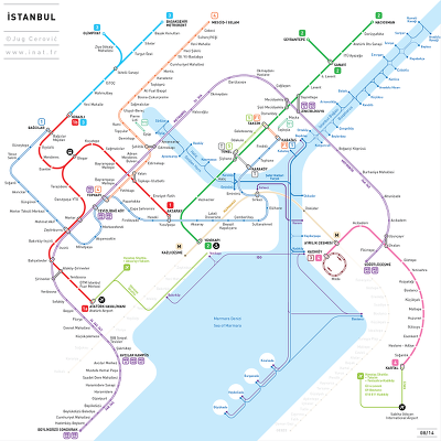 터키 이스탄불 지하철 노선표 안내도 입니다 PDF, 영문