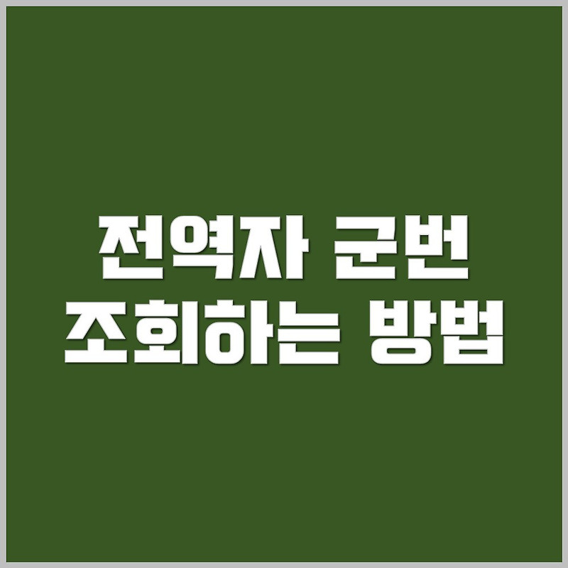 인터넷, 온라인으로 전역 일자 군번 조회하는 방법