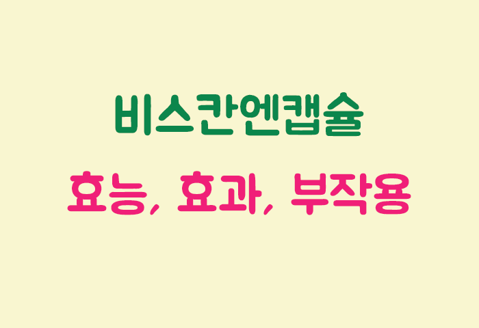 비스칸엔캡슐 효과, 효능, 부작용 궁금하실텐데요?