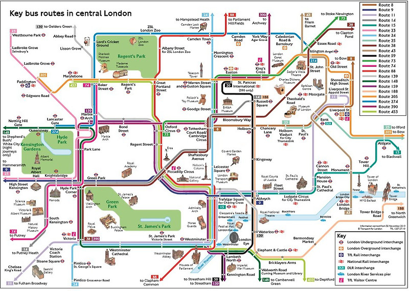 [교통]영국 런던중심가 버스노선도(영문판/PDF)
