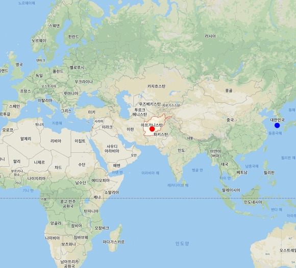 아프가니스탄 지도 위치와 기후