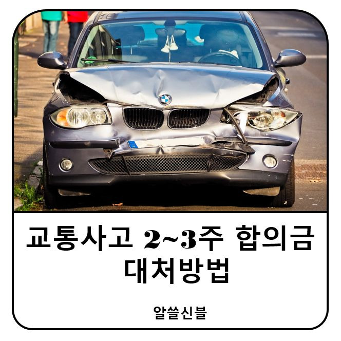 교통사고 2~3주 진단 합의금 및 대처요령::알쓸신블