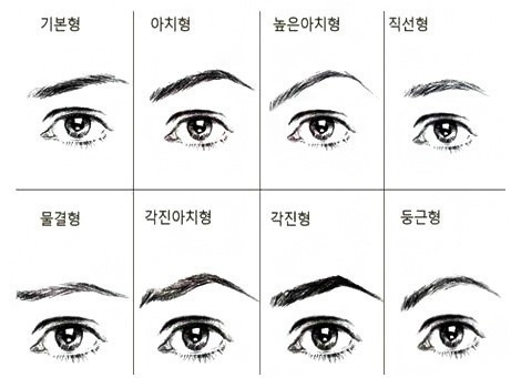 여자 눈썹 모양, 얼굴형에 맞는 눈썹