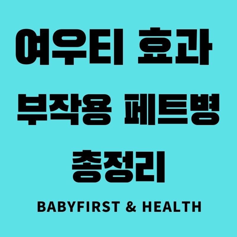 여우티 효과 부작용 페트병 총정리 :: BaBy First & Health