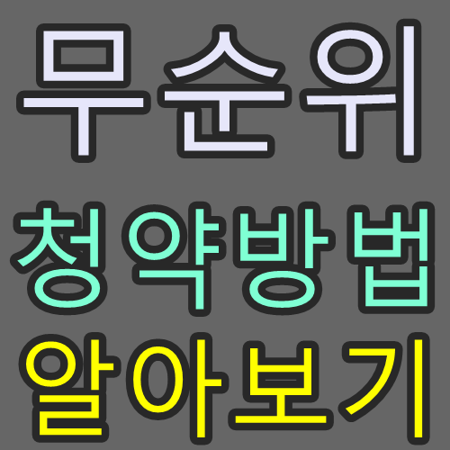 무순위 청약방법 (청약홈)