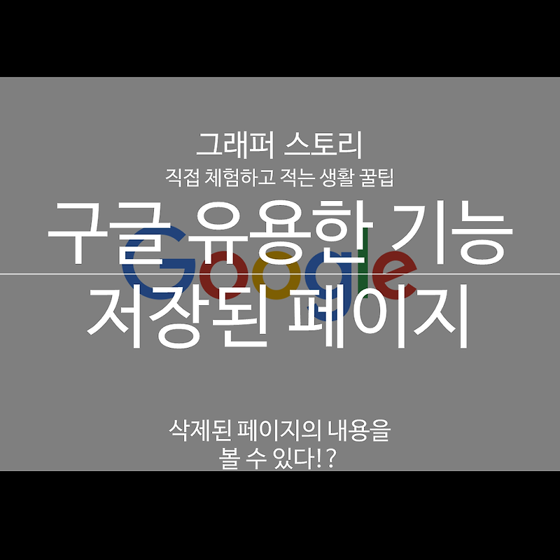 구글 저장된 페이지 기능에 대해서