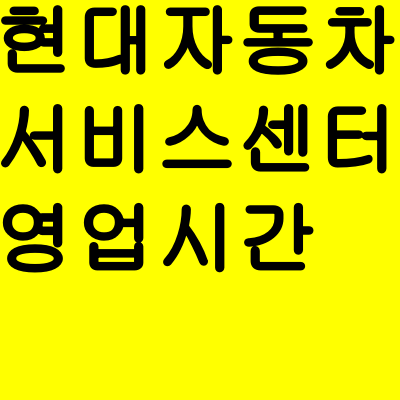 현대자동차 서비스센터 직영점 찾는방법 영업시간 확인