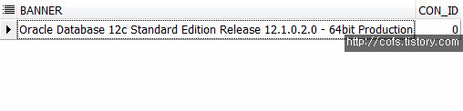 오라클 버전 확인 쿼리