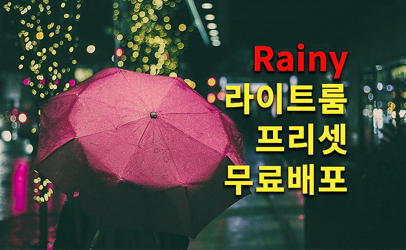 어도비라이트룸프리셋 레이니 느낌의  라이트룸보정 무료배포
