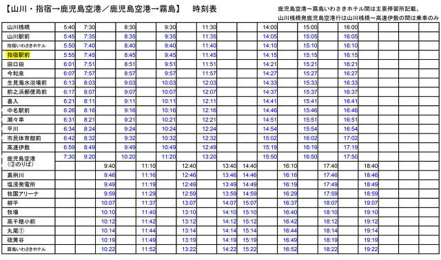 [일본 가고시마] 여행준비 :: 이부스키에서 가고시마 공항으로 가는 버스 시간표