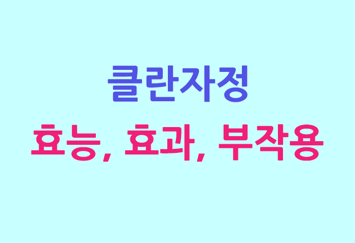 클란자정 효능, 효과, 투여방법, 부작용 완전 해부하기