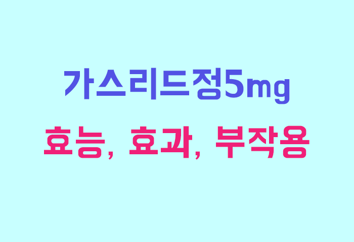 가스리드정5mg 효능, 효과, 투여방법, 부작용 완전 해부하기