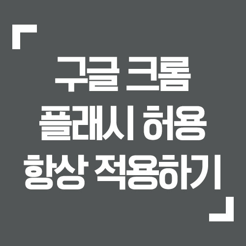 구글 크롬 플래시 항상 허용 적용하기