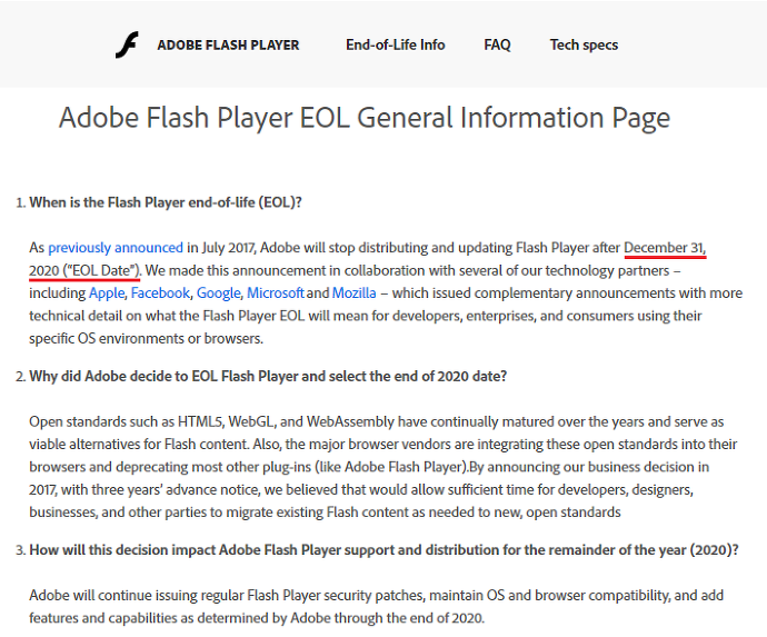 Adobe flash player eol general information page что делать