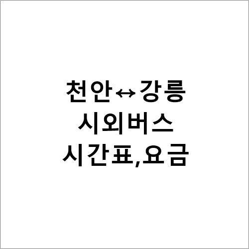 천안↔강릉, 시외우등버스 요금,시간표,예매정보