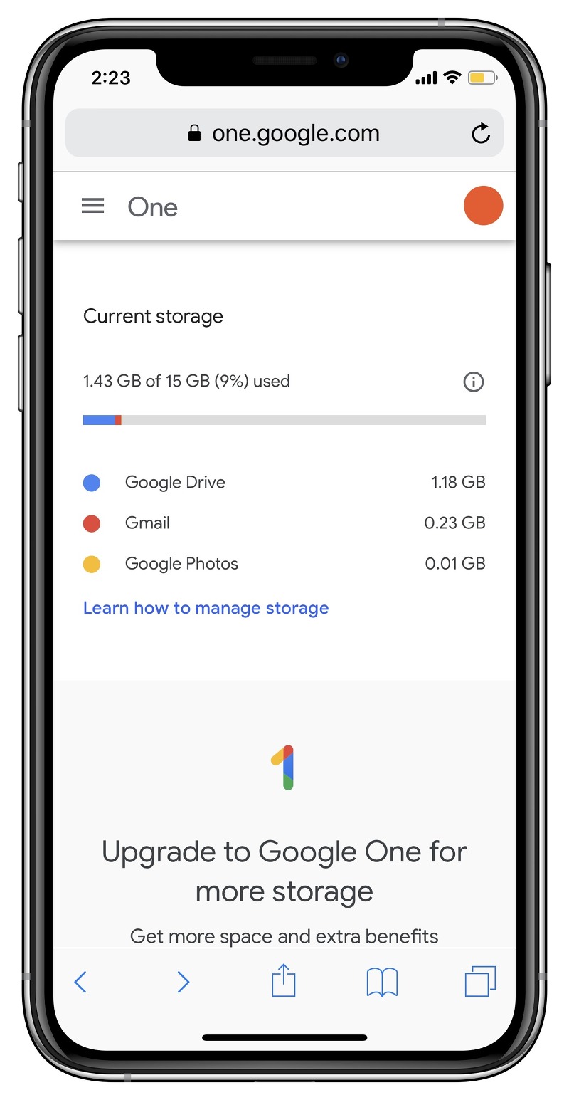 구글 드라이브, 지메일 사용 저장 용량 확인하기