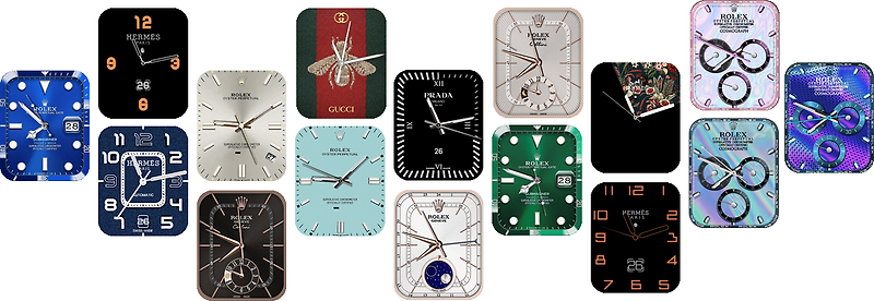Clockology 추천 워치 페이스 및 브랜드 2편 (HERMES, ROLEX, GUCCI, PRADA) : Apple Watch App