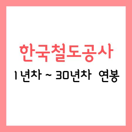 한국철도공사 1년차~30년차 연봉 정보