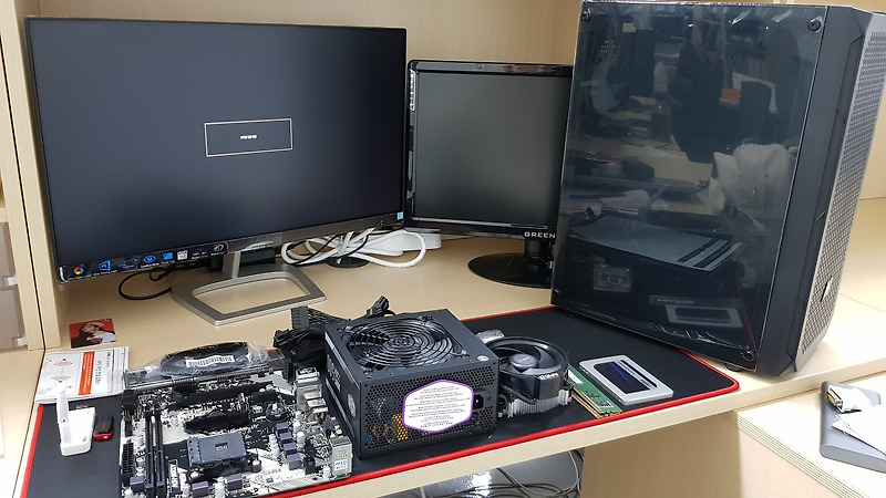 데스크탑 조립(2), 파워선 연결(메인보드, ssd, fan)