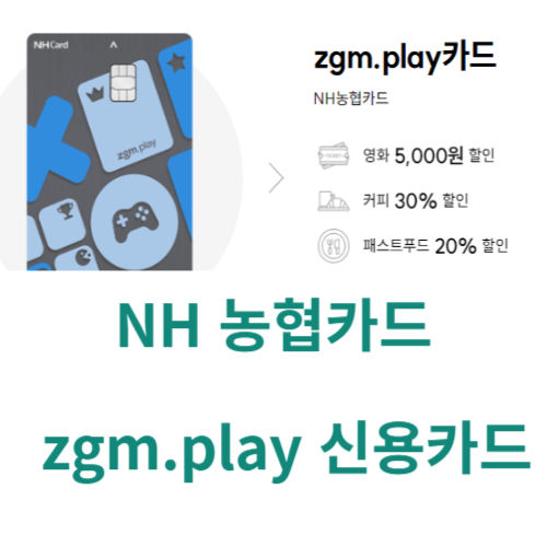 NH 농협 zgm.play 신용카드로 레저 활동 및 게임 할인 받기