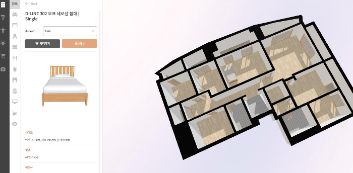 어반베이스 온라인 가구배치 3D 인테리어 보기