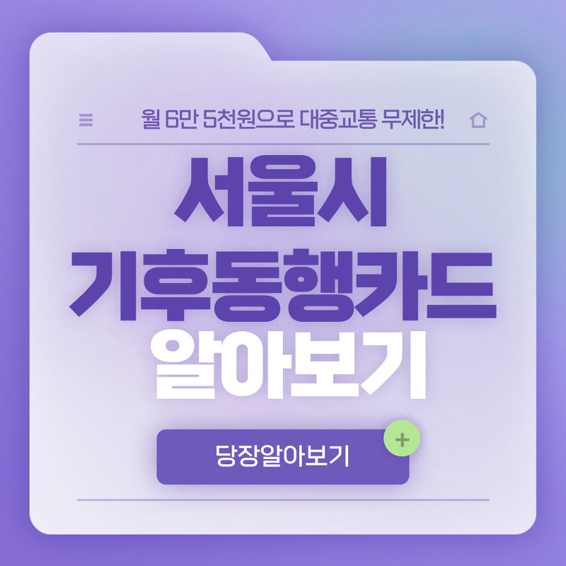 서울 기후동행카드 신청, 월 6만 5천원으로 대중교통 무제한 이용