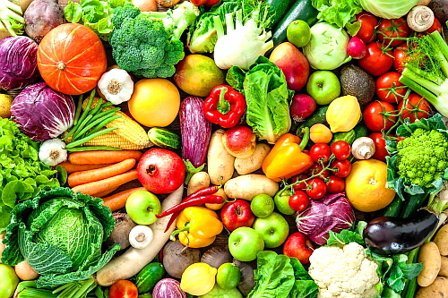 단백질이 풍부한 채소와 야채 그리고 과일