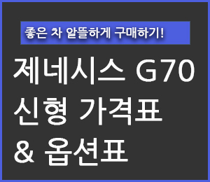 제네시스 G70 신형 가격표 & 옵션표 - 야옹멍멍 경제 다이어리