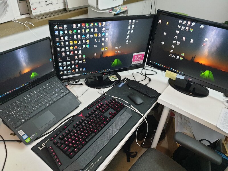 Yp'S Zziing :: 노트북으로 모니터 2개 연결해서 트리플 모니터 만들기