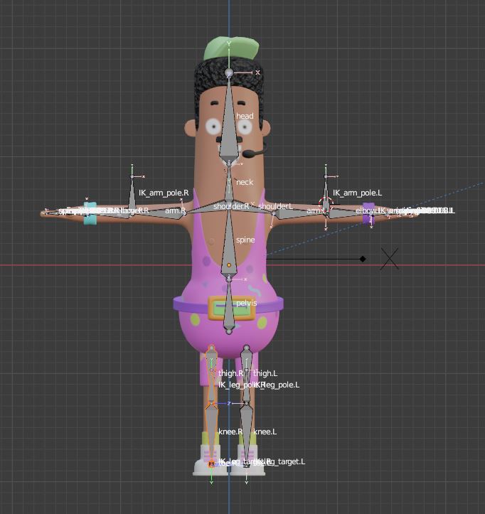 [블랜더 3D] 모델링된 캐릭터 리깅 웨이팅 뼈 심기 셋팅하기