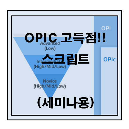 OPIC Role-Play 문제 답변 및 노하우