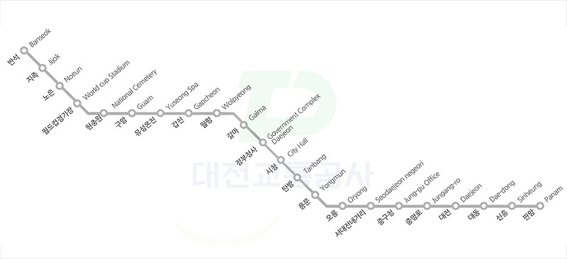 대전 1호선 지하철 첫차, 막차 시간표 