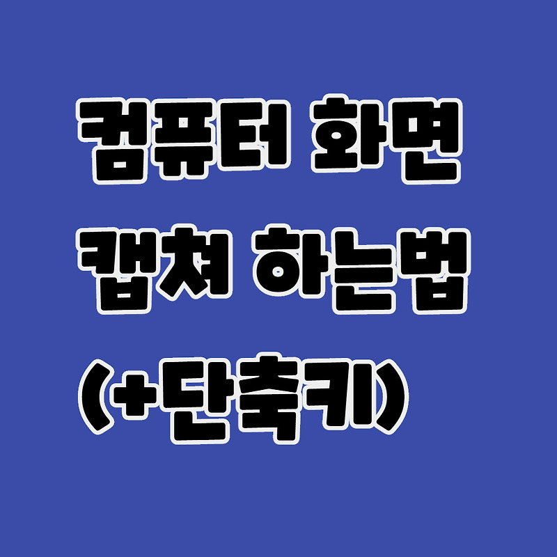 컴퓨터 화면 캡쳐하는 방법!!(단축키 활용) - 하늘연달 하루봉