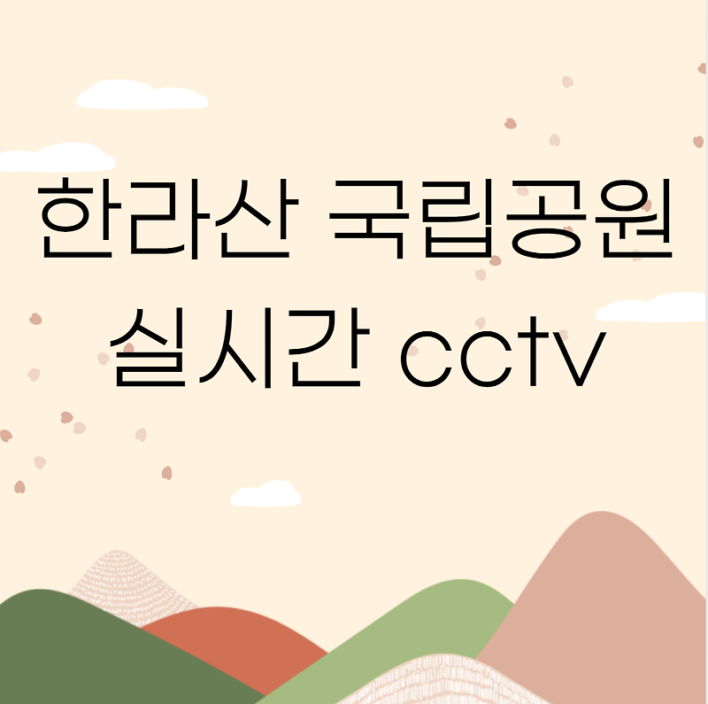 한라산 국립공원 실시간 cctv