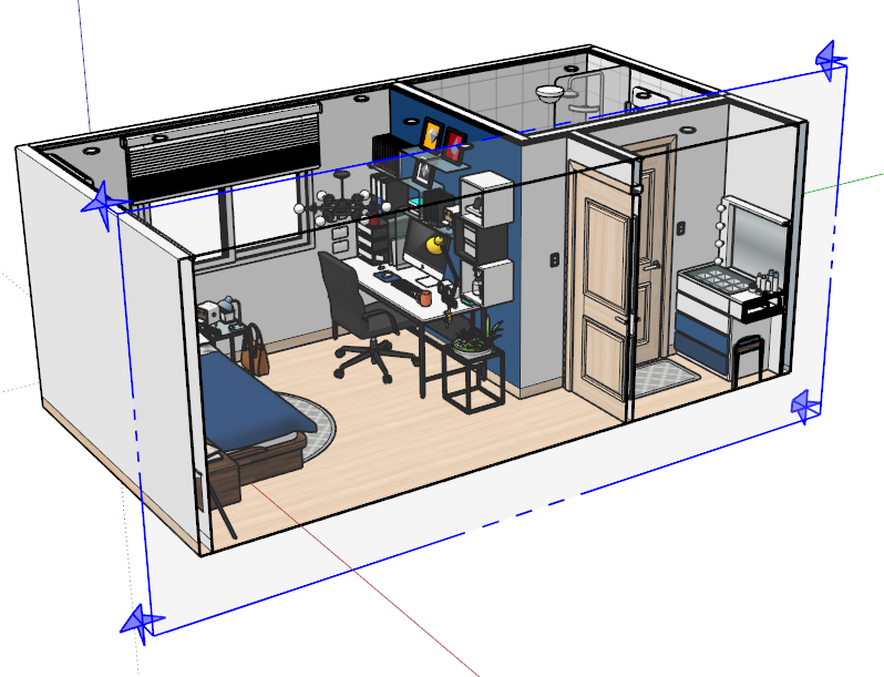 스케치업 단면(벽면) 자르기 방법 :: 서쿤스의 웹툰스튜디오